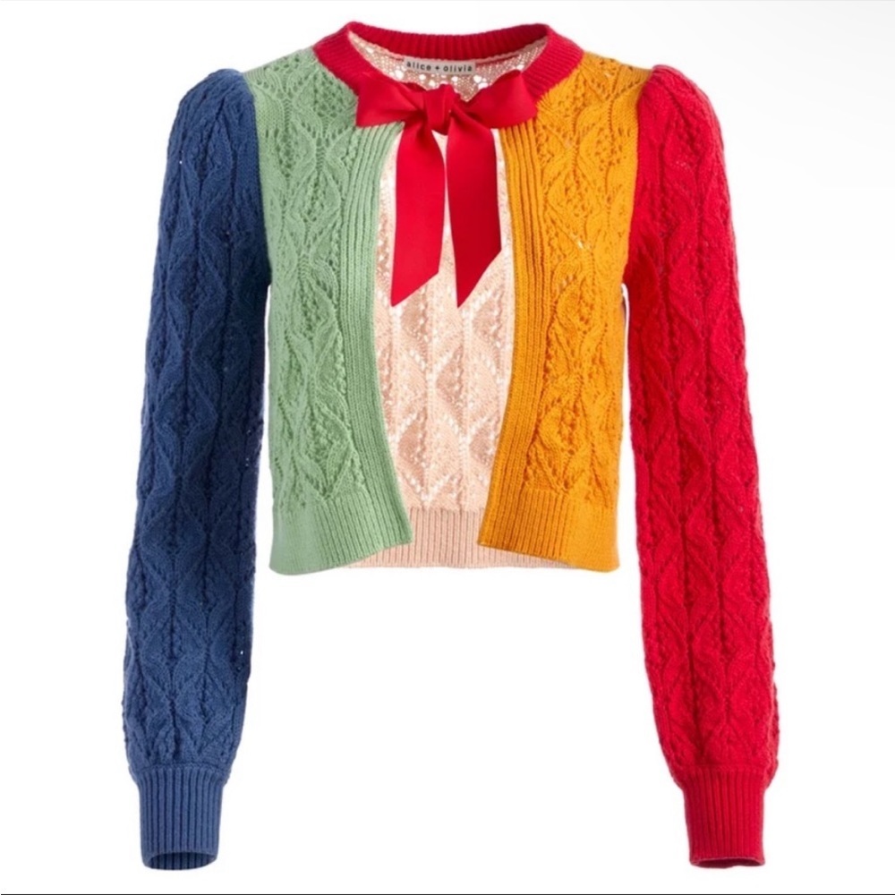 Alice + Olivia Kitty Puff Sleeve Cardigan Sweater S NWT - Picture 3 of 16